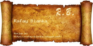 Rafay Bianka névjegykártya
